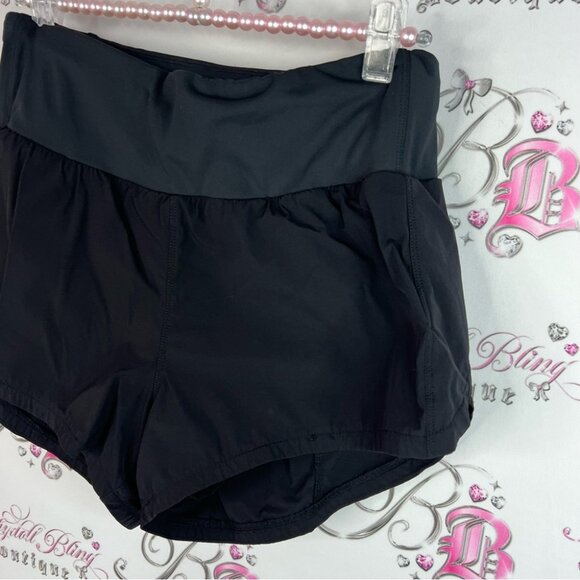 Workout shorts zipper pocket stretchy comfy Black Women's Shorts - Picture 3 of 8